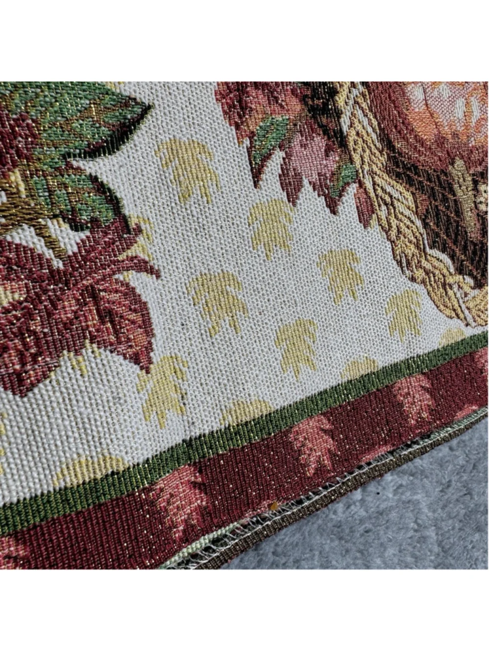 Thanksgiving Fall Harvest Pumpkin Cornucopia Tapestry Table Runner 70 Inches